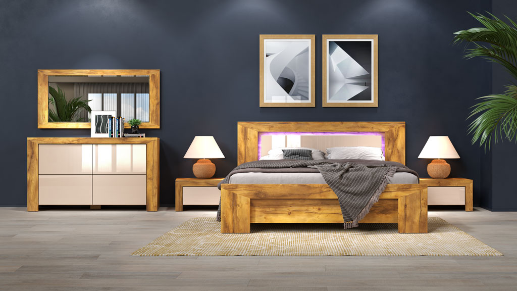 Мебель для спальни Blade (Тис Таксония/моккачино глянец)