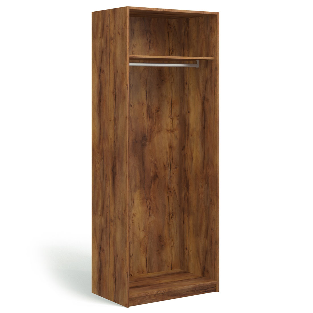 Шкаф двухдверный Solo с зеркалом (таксония/белый глянец)