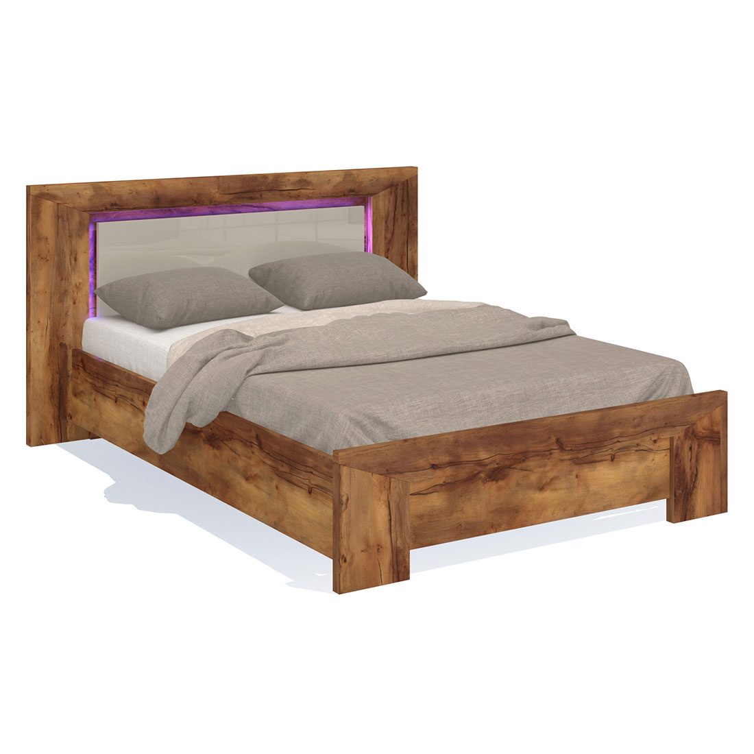 Кровать Блейд с матрасом (тис Таксония/моккачино глянец)