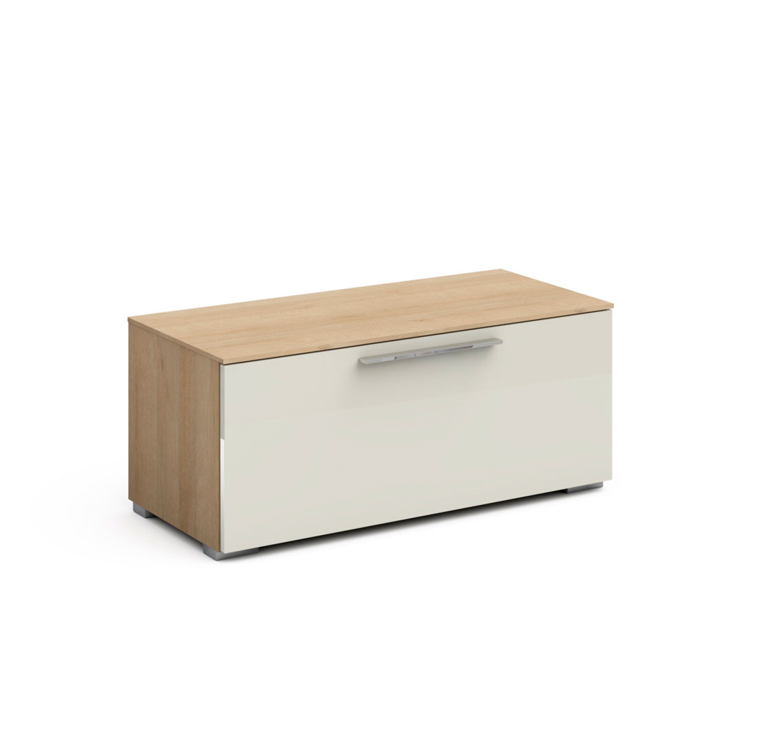 Тумба для обуви Solo с откидной дверцей (дуб Ривьера/крем)