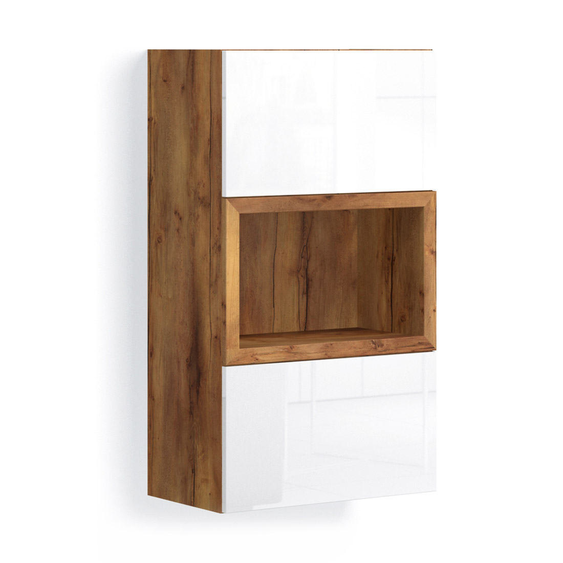 Навесной шкаф с нишей Solo (таксония/белый глянец)