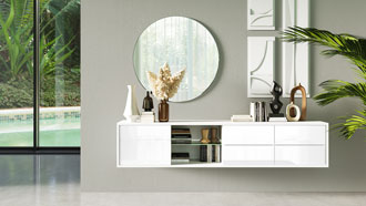 Тумба навесная Илма-3 (Белый/белый глянец)