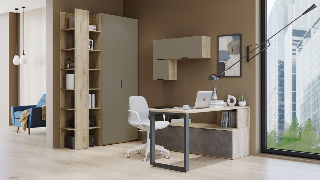 Кабинет Napoli (Крафт серый/камень Терра)