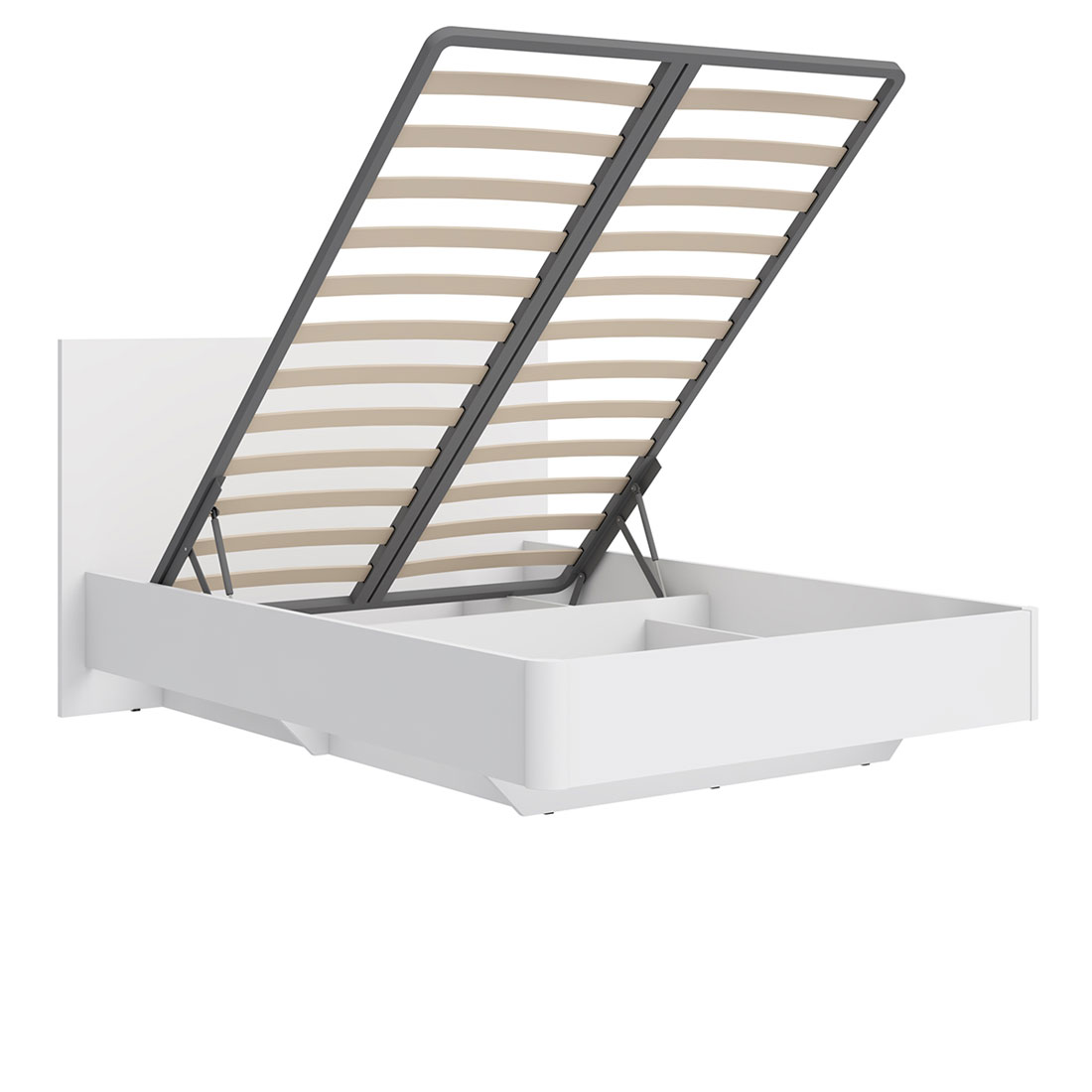 Кровать полуторная Solo 140×200 под подушки тип 01 и 03 (белый)