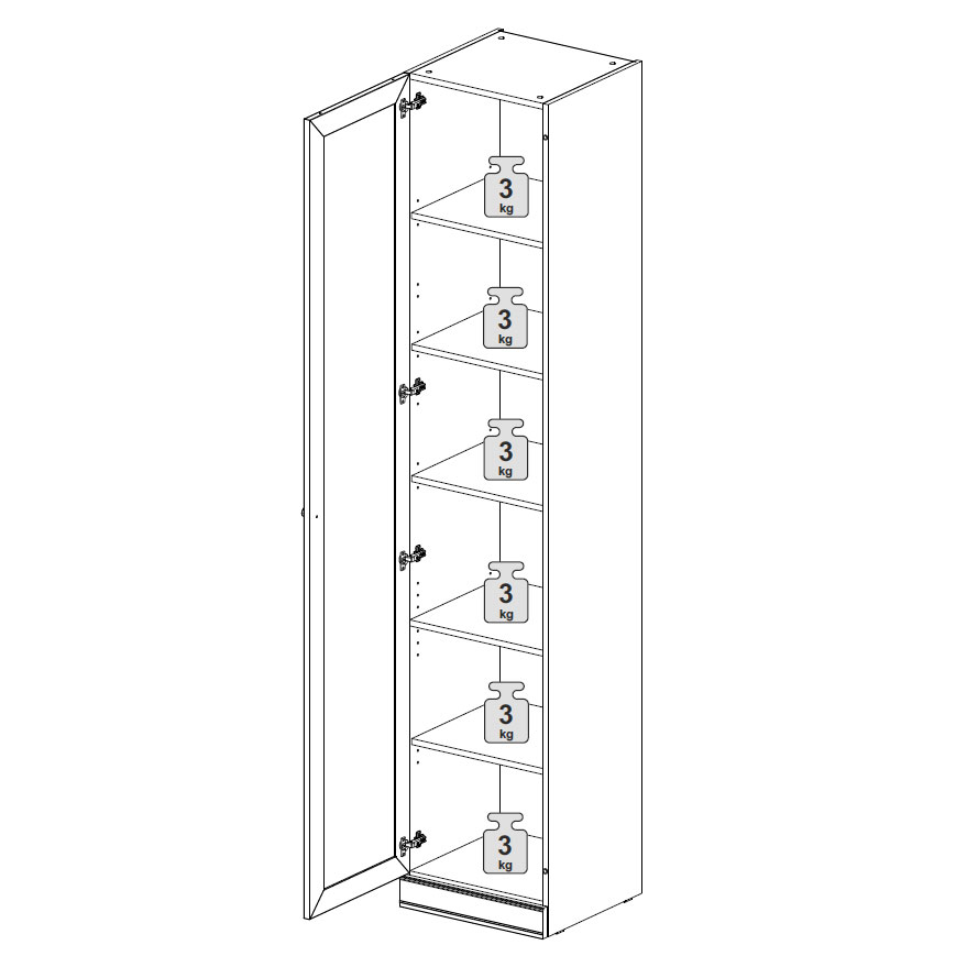 Неглубокий шкаф-пенал Верди (орех Леванте) левый