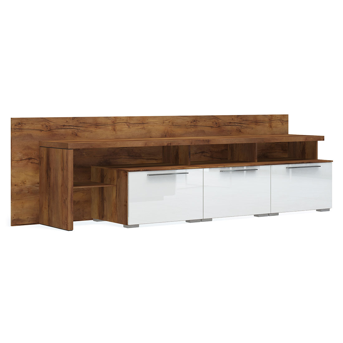 Тумба под телевизор Solo (таксония/белый) левая