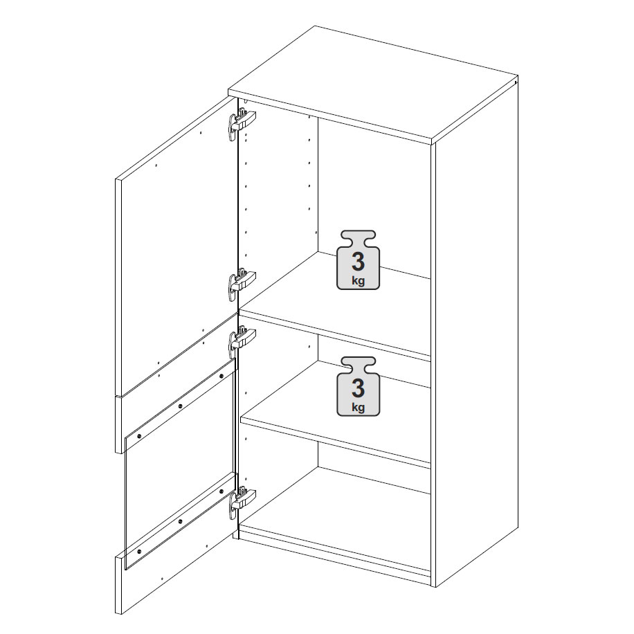 Низкий шкаф-пенал 2 двери Napoli (Крафт белый/бетон Dark)