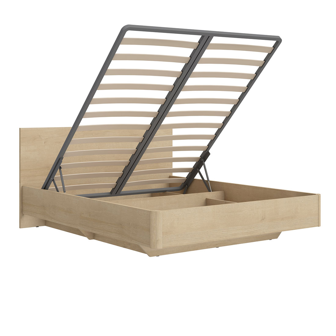 Двуспальная кровать с ящиком для белья 160х200 Solo (дуб Ривьера)