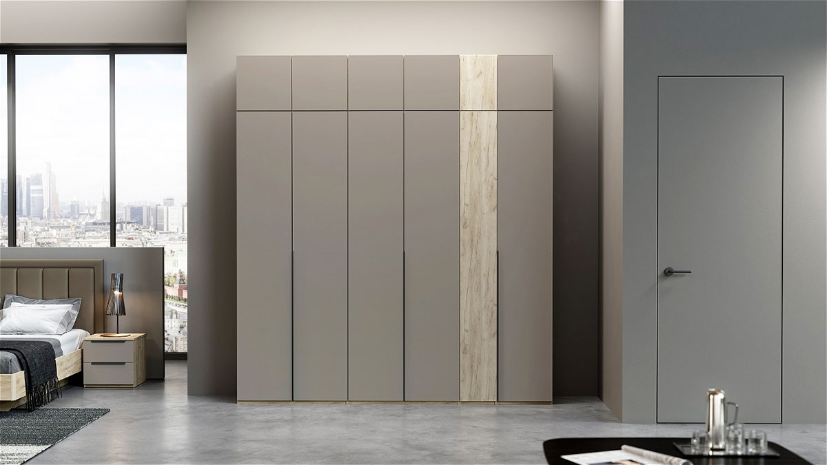 Шкаф с антресолью Наполи (Крафт серый/Терра)