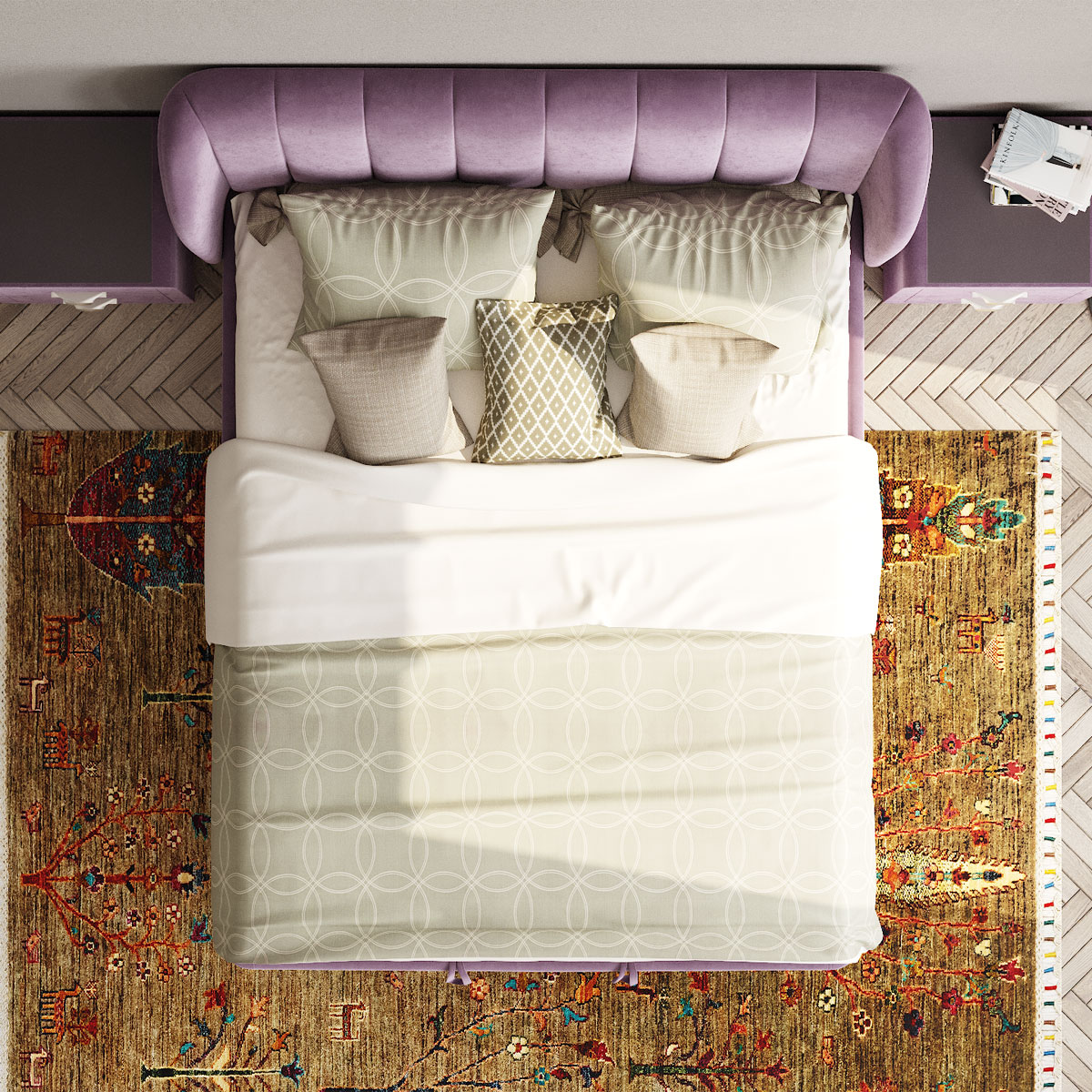 Мягкая кровать Helen 180х200 с ящиком для белья (кат 0)