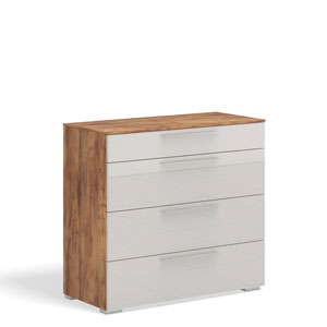 Комод 4 ящика 900 (Таксония/моккачино глянец)