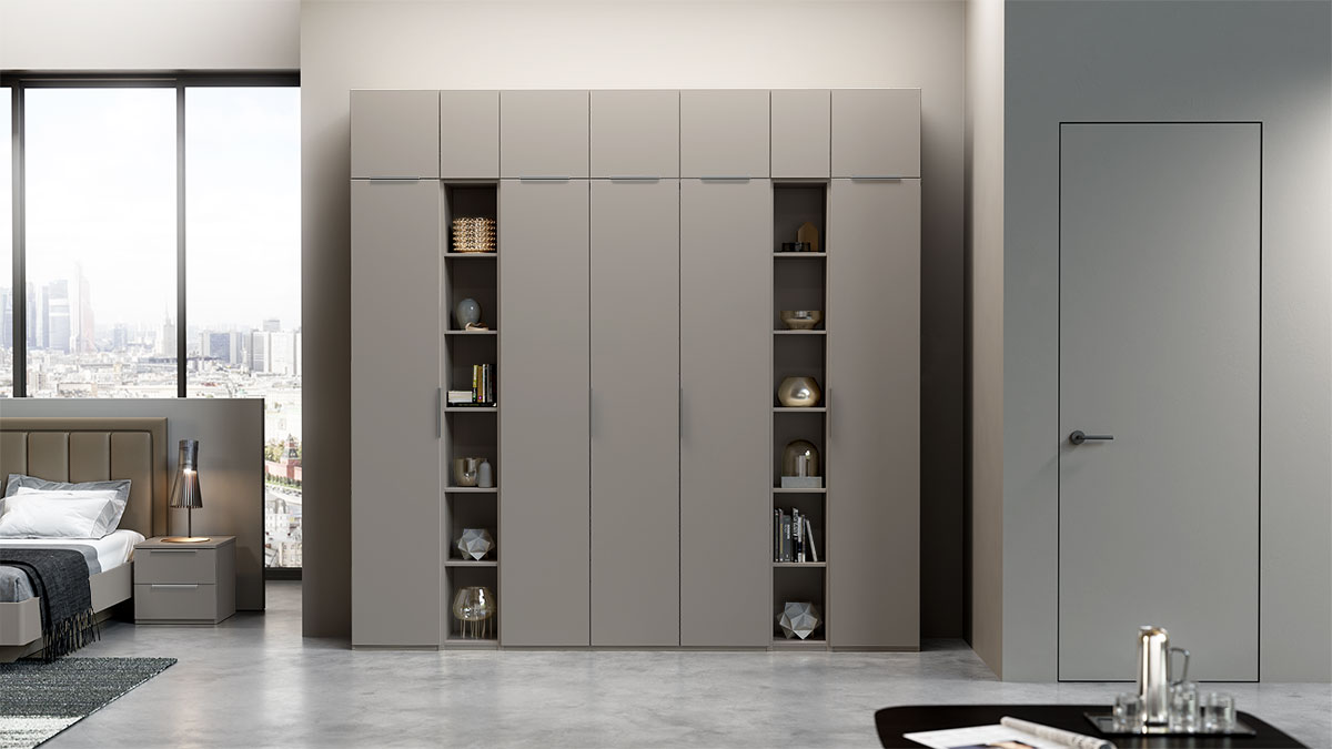 Шкаф с антресолью Наполи (Крафт серый/Терра)