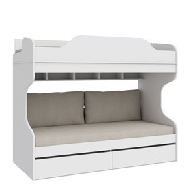 Кровать двухъярусная 90х200 Люмия (Белый матовый)