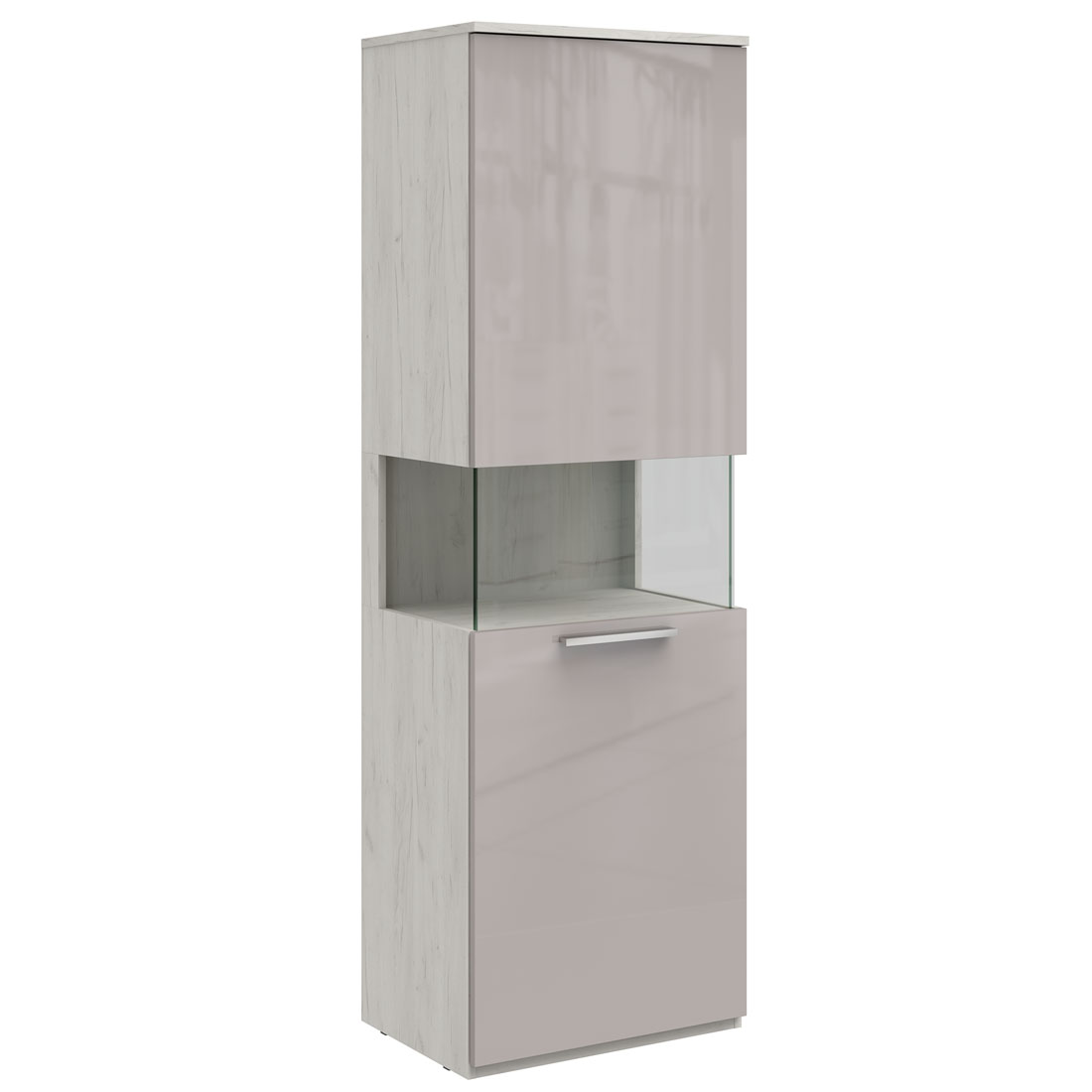 Шкаф-пенал Napoli (дуб Крафт белый/бэйлиз глянец)