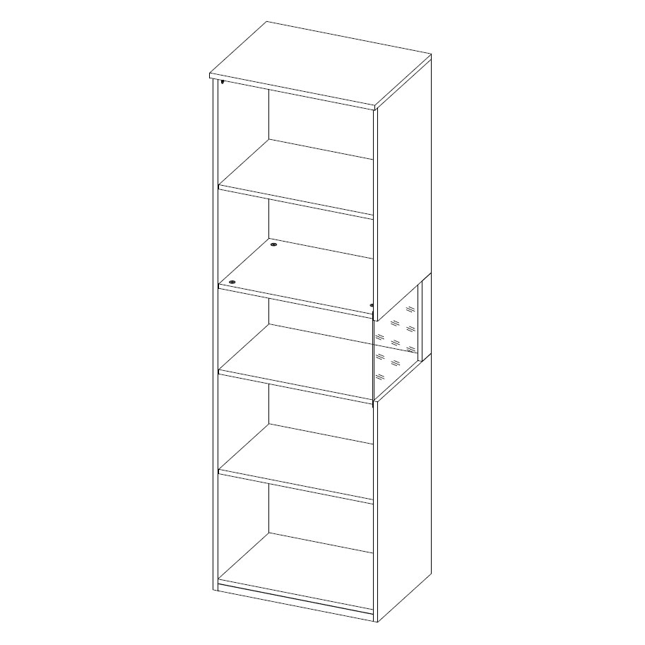 Шкаф-пенал Napoli (дуб Крафт белый/бэйлиз глянец) правый