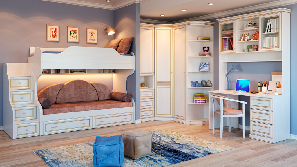 Комплект мебели для подростка Verdi Дуб Белуна