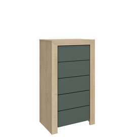 Высокий комод с ящиками Blade (дуб Ривьера/Форест Грин)