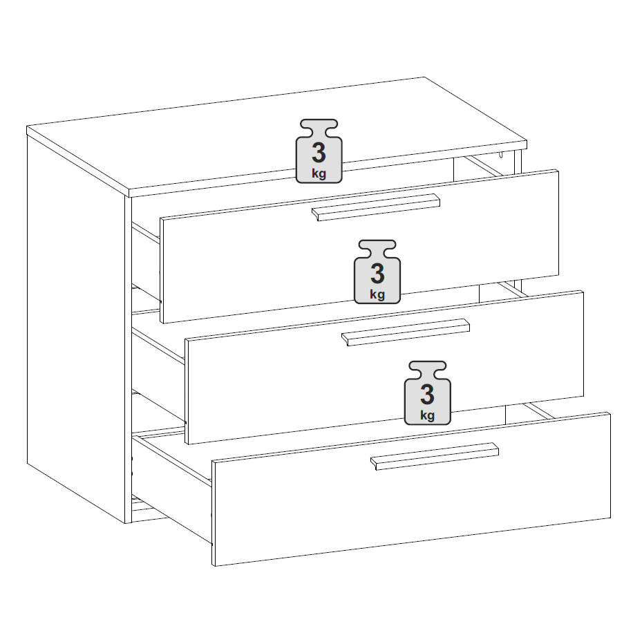 Тумба с ящиками Наполи (Крафт белый/бетон Dark)