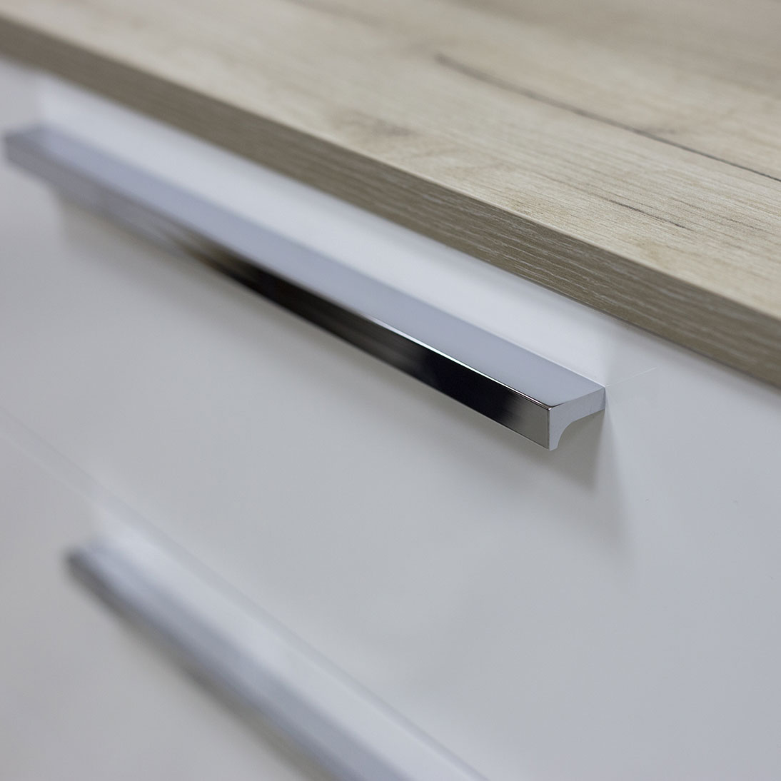 Кровать с тумбами Napoli (дуб Крафт серый/белый глянец)