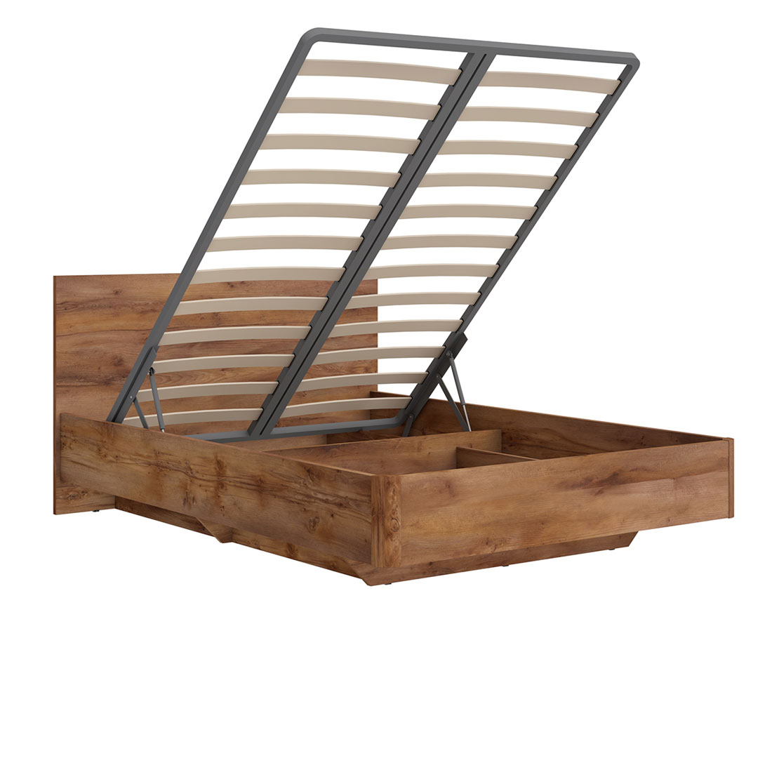 Кровать 140х200 с подъёмным основанием Solo (таксония/экокожа мокко)