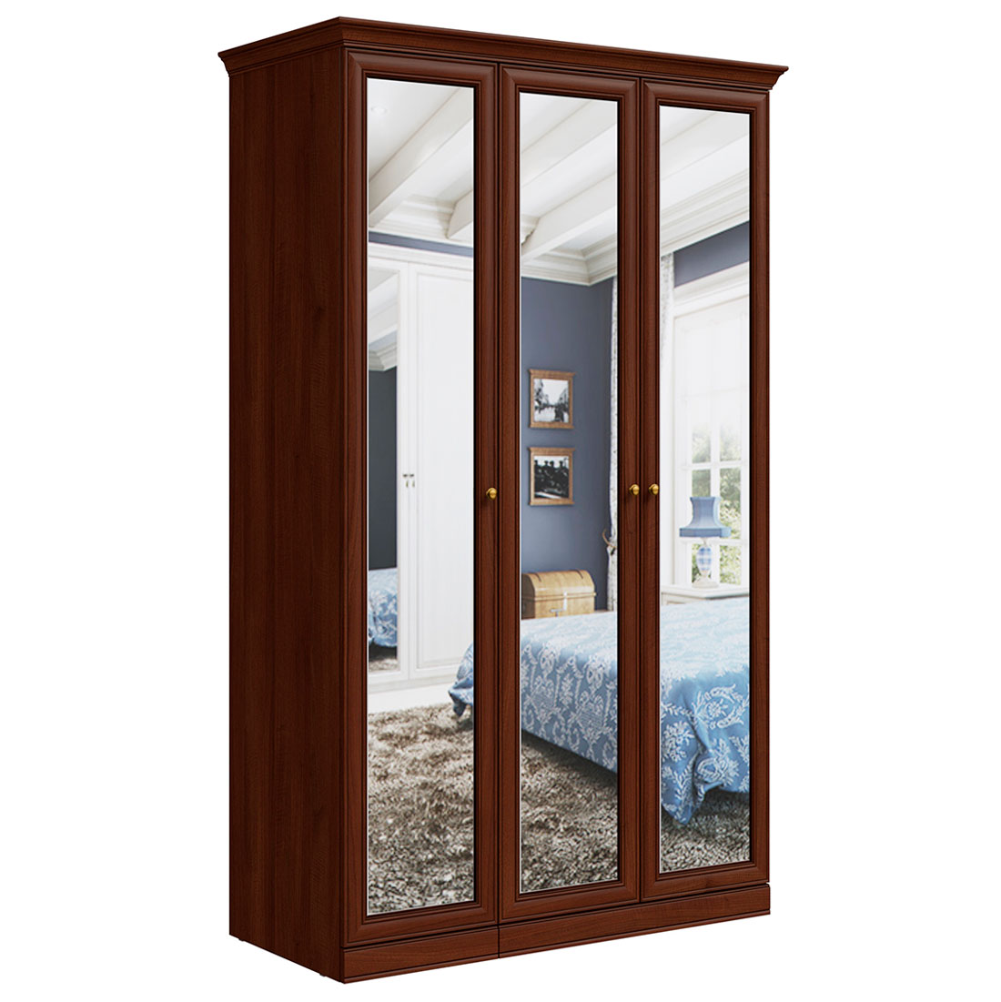 Шкаф распашной 3 двери Верди (орех Леванте)