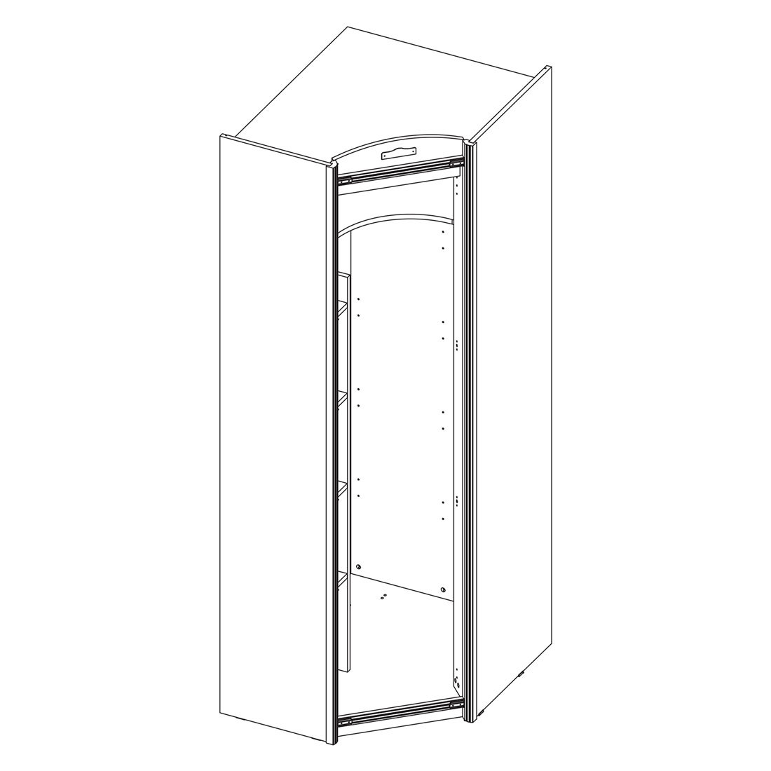 Угловой шкаф Атлантида Океания (таксония/карамель) левый