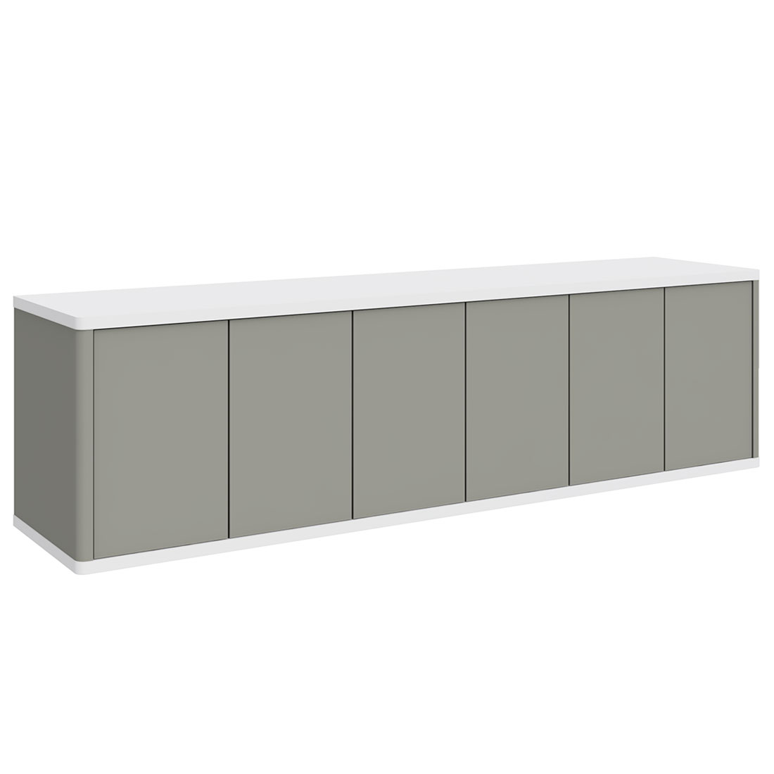 Подвесная тумба 6 дверей Илма-3 (Белый матовый/серый средний матовый)