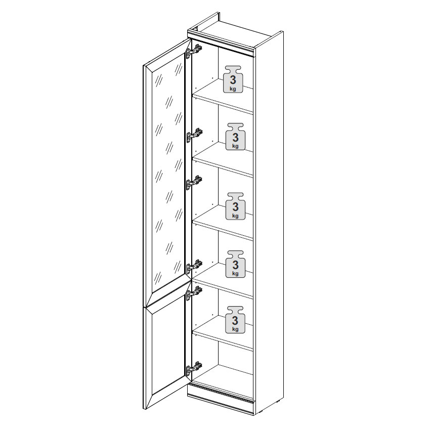 Шкаф-витрина Верди (дуб Белуна)