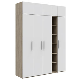 Шкаф с антресолью Наполи (дуб Крафт серый)