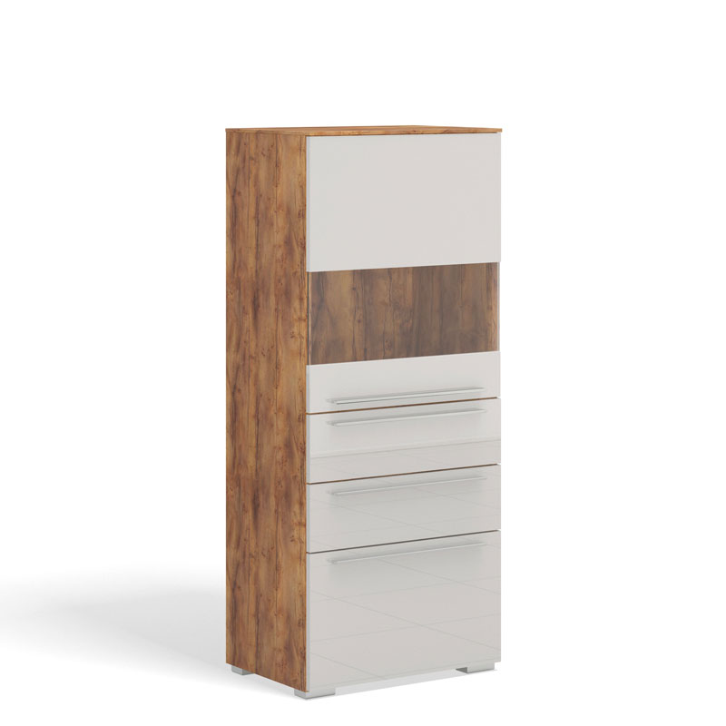 Шкаф-витрина с ящиками Solo (Таксония/Моккачино) левая