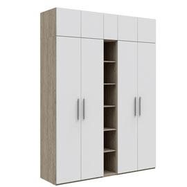 Шкаф с антресолью Наполи (дуб Крафт серый)