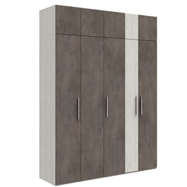 Шкаф с антресолью Наполи (дуб Крафт белый)