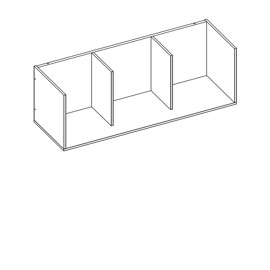 Полка открытая 3 секции Магнолия (Белый матовый)