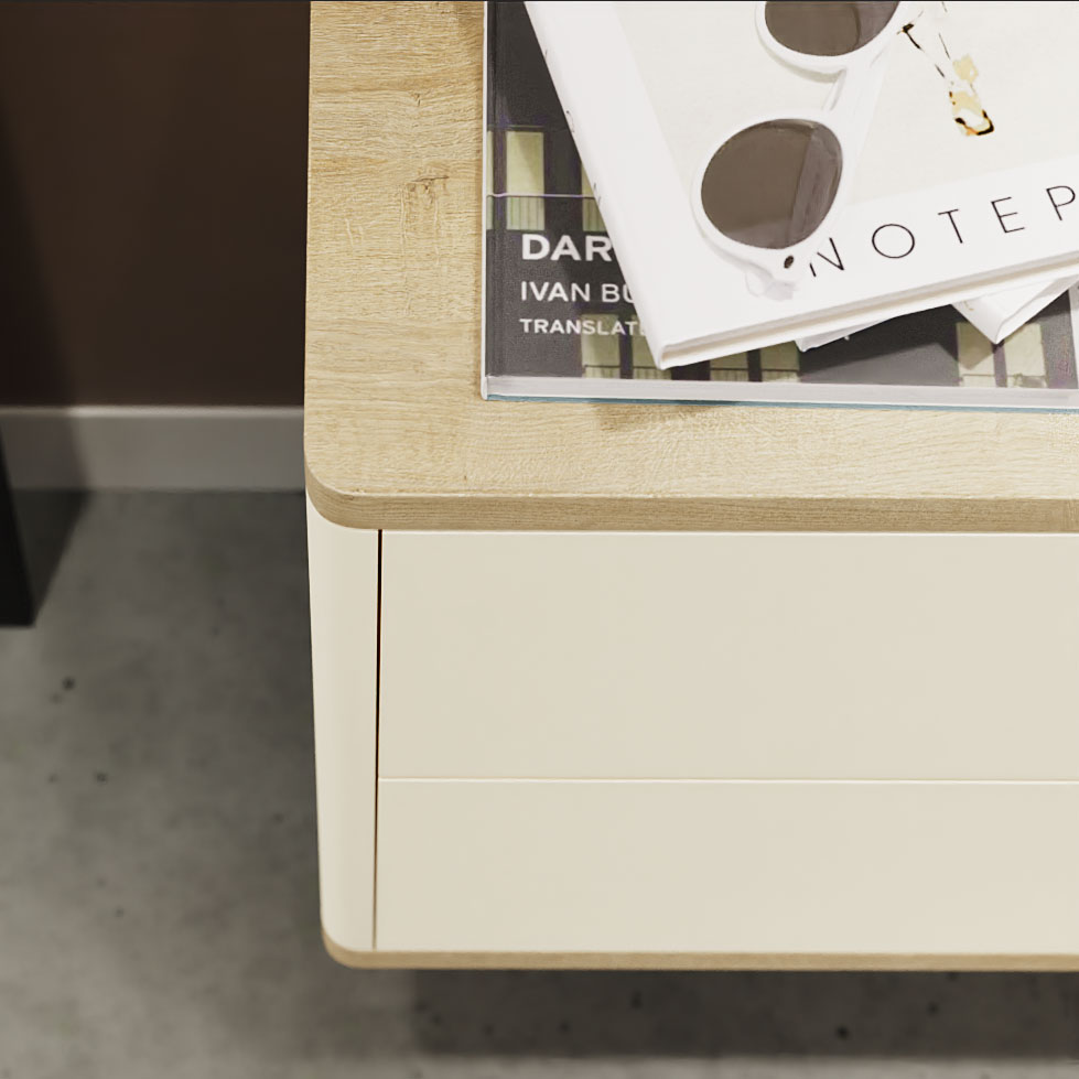 Подвесная тумба Илма-3 (ривьера/крем матовый)