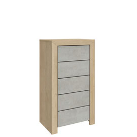 Высокий комод с ящиками Blade (дуб Ривьера/бетон Grey)