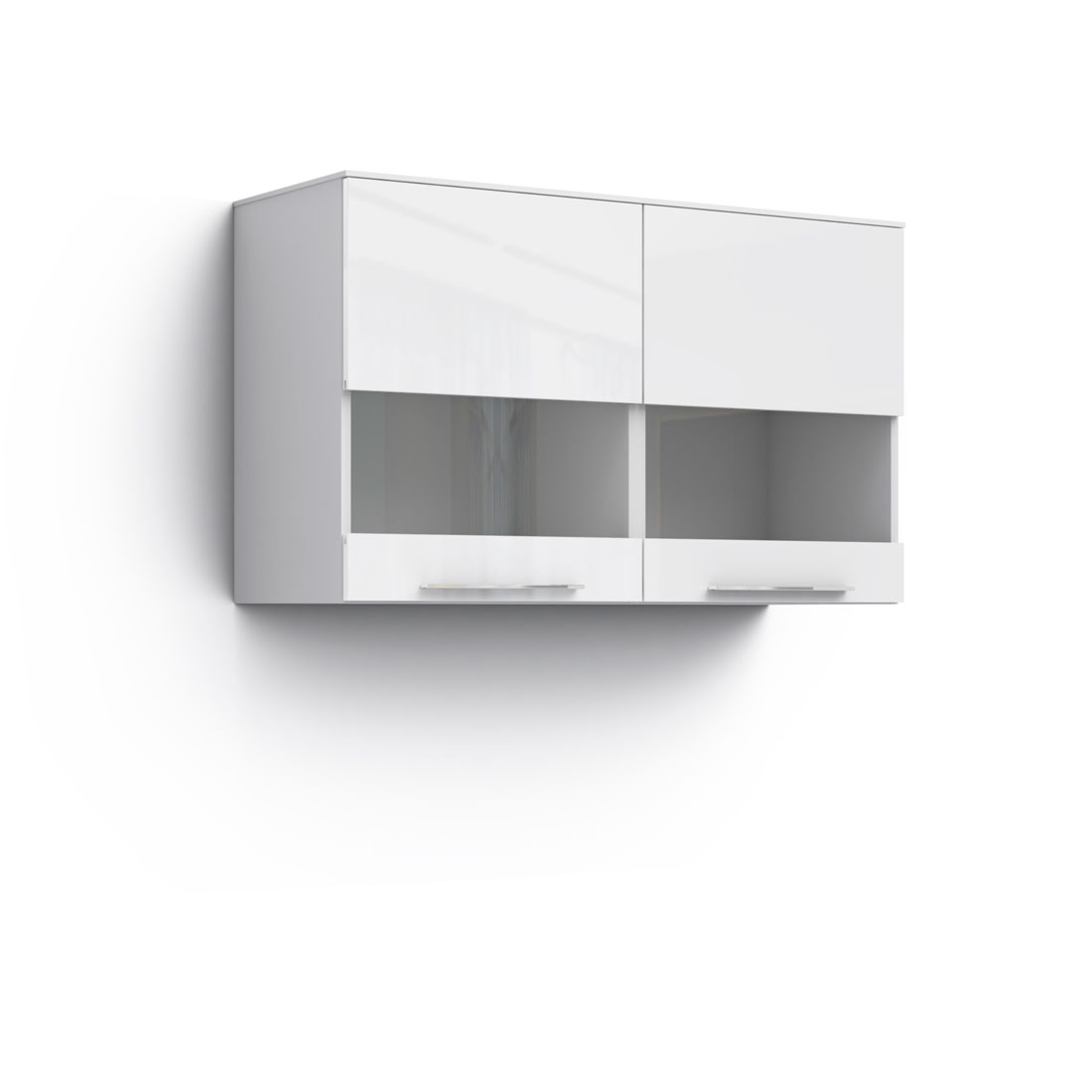 Шкаф навесной Solo двухдверный (белый/белый глянец)
