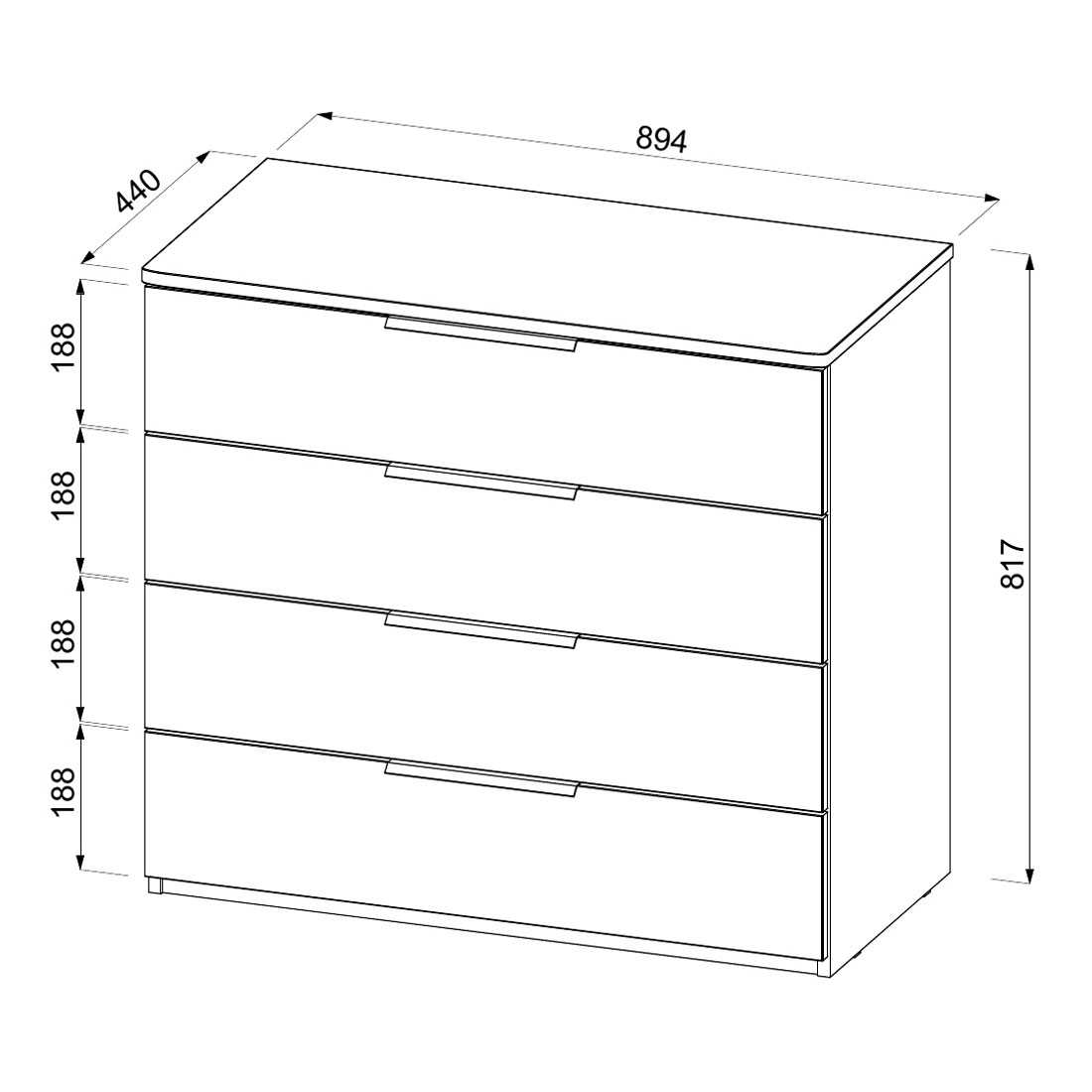 Широкий комод Napoli (Камень Терра/Ритмо)