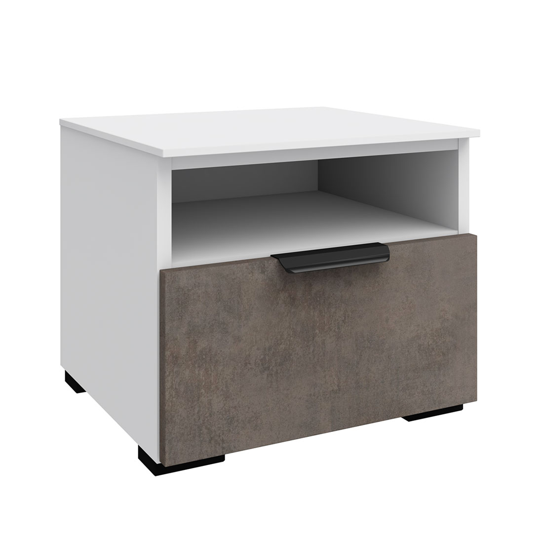 Тумба прикроватная Solo (белый/бетон Grey)
