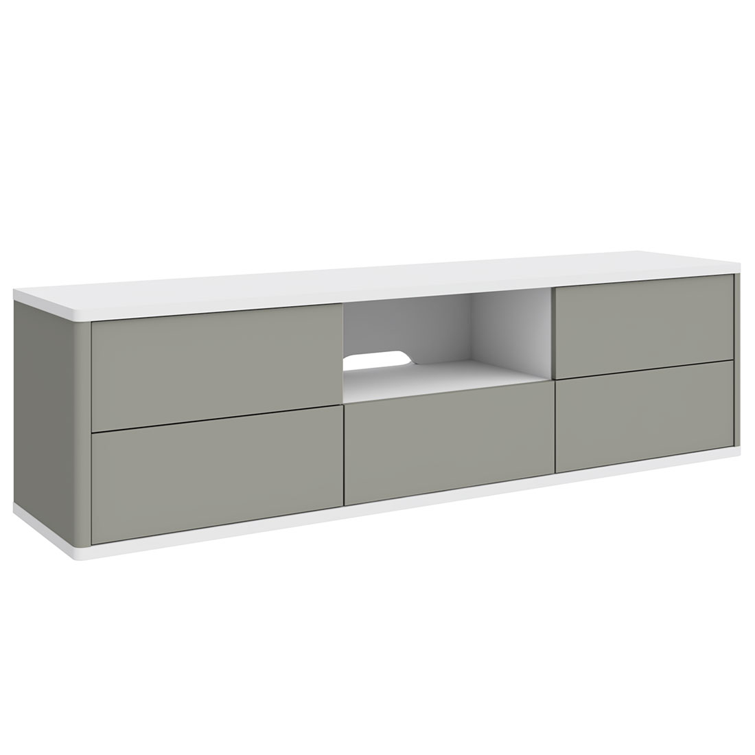 Подвесная тумба Илма-3 (Белый матовый/серый средний матовый)