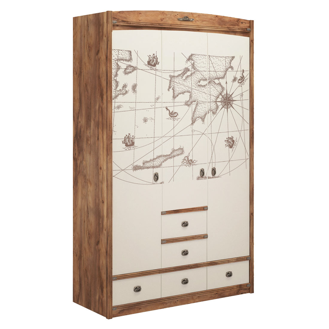 Шкаф Атлантида "Лагуна" с рисунком (таксония/карамель)