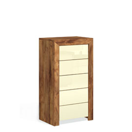 Высокий комод с ящиками Blade (тис Таксония/глянец крем)