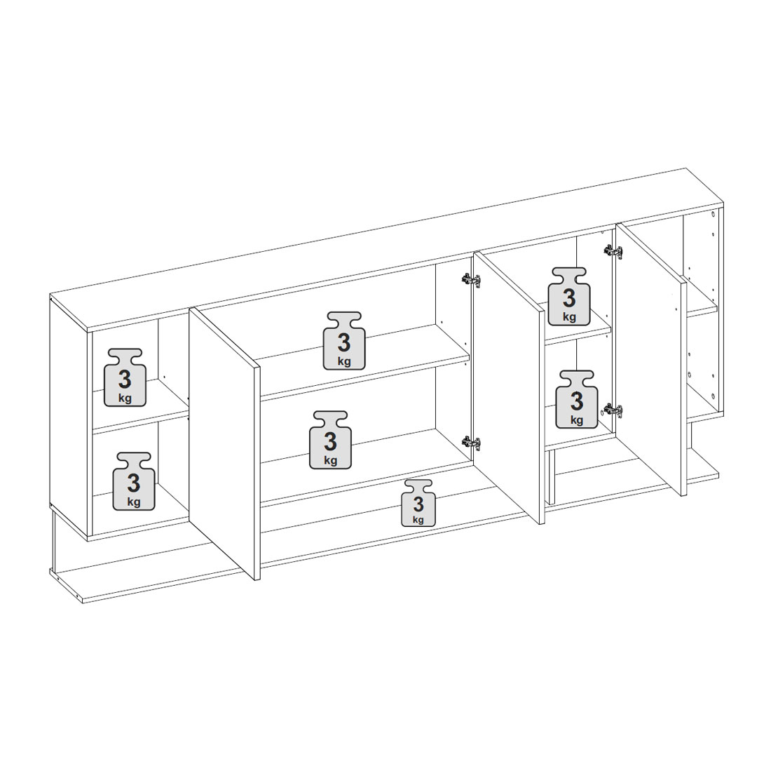Полка навесная Napoli (Крафт серый/камень Терра)