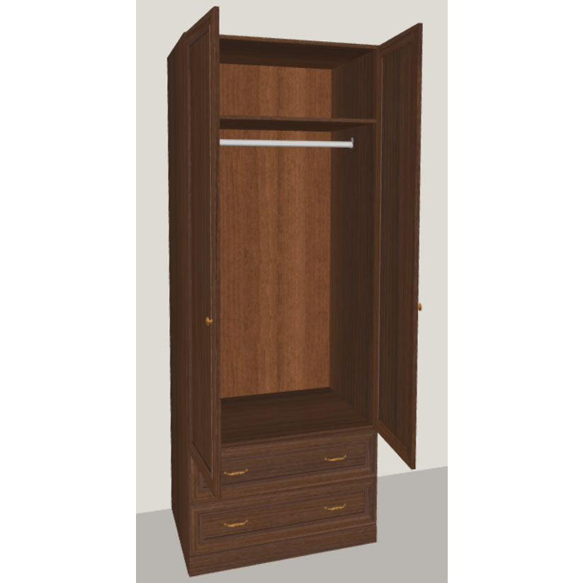 Шкаф с зеркалом VERDI (орех Леванте)