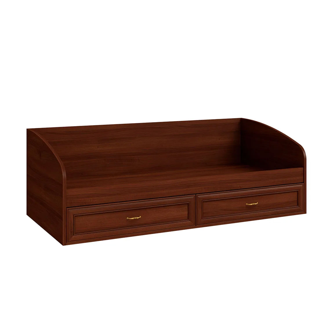 Кровать-тахта с мягкими элементами 90х200 VERDI (орех Леванте/Bella 11)