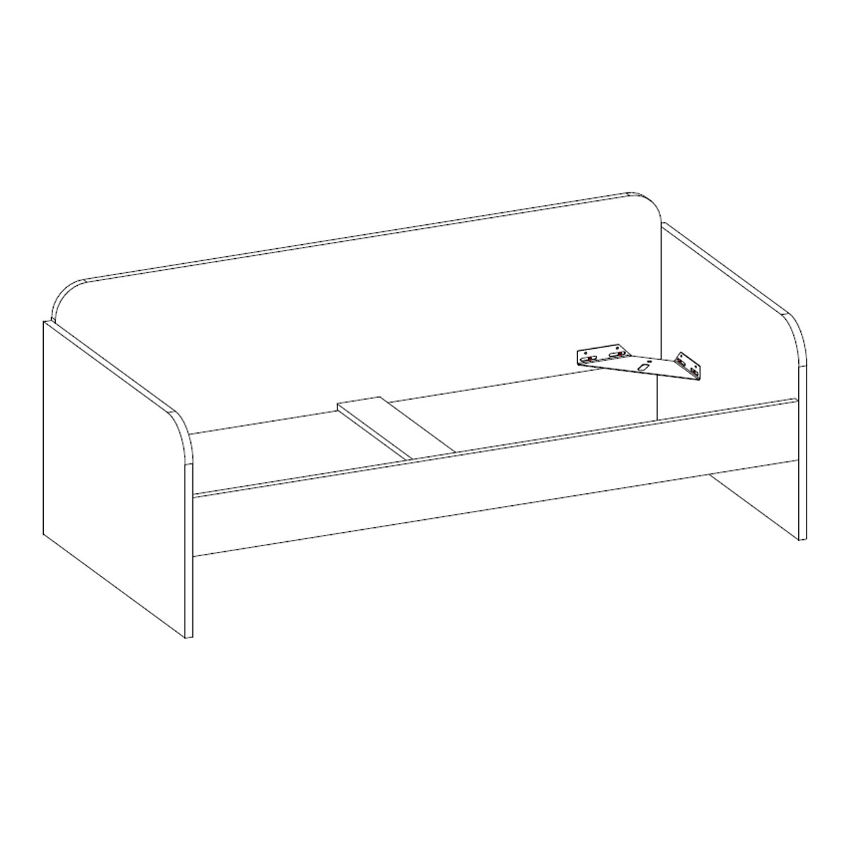 Кровать-тахта 90х200 Napoli (Крафт серый)