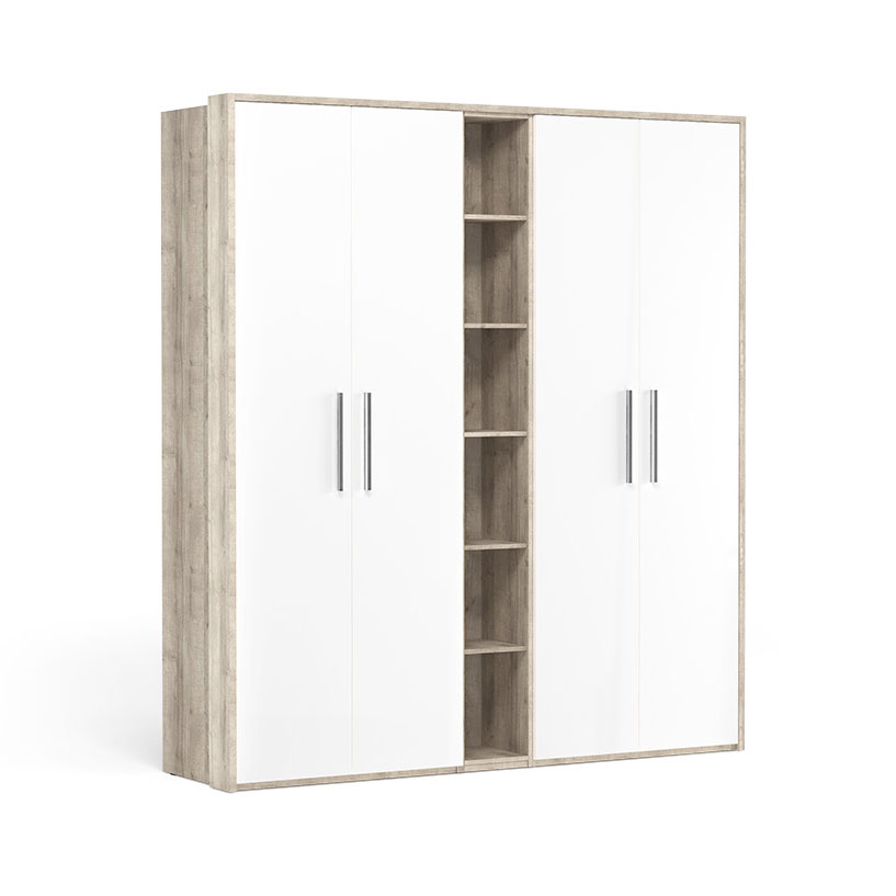 Шкаф для одежды Napoli (Крафт серый/белый глянец)