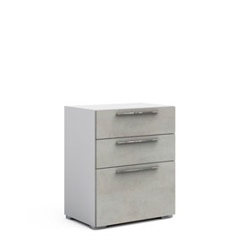 Тумба в гостиную Solo 3 ящика (белый/бетон Grey)