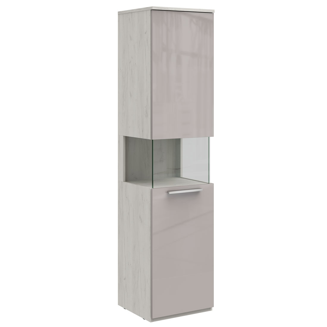 Шкаф-пенал Napoli (дуб Крафт белый/бэйлиз глянец)