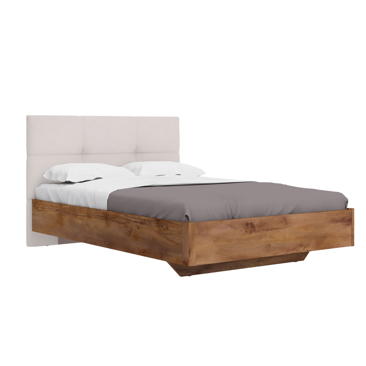 Кровать 140х200  с мягким изголовьем Solo QUATRO (таксония/рогожка)