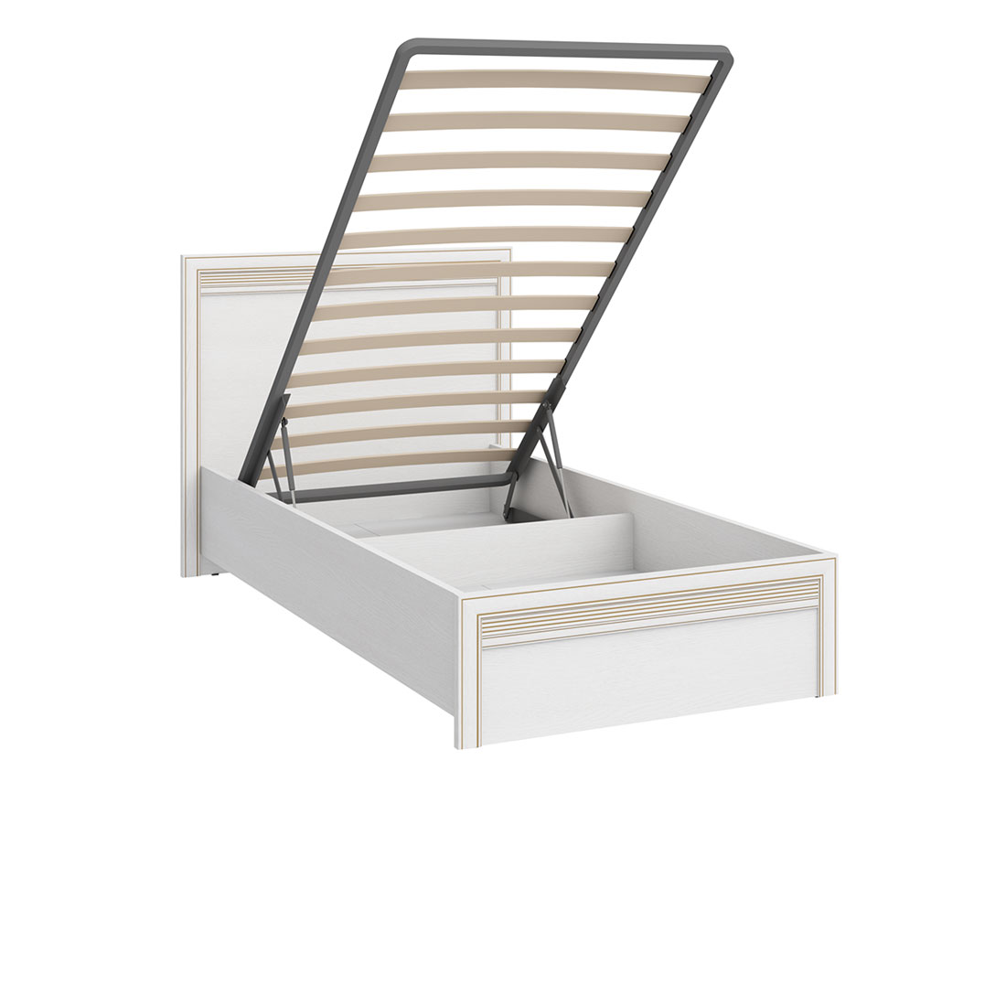 Односпальная кровать с ящиком для белья Верди (дуб Белуна)